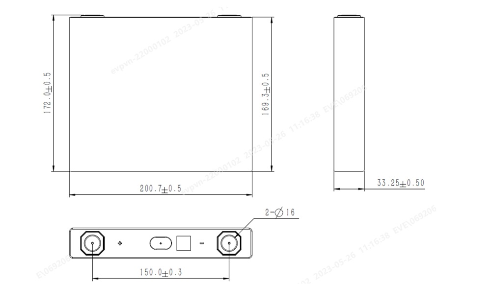 High Discharge Rate 125Ah LiFePO4 Cell