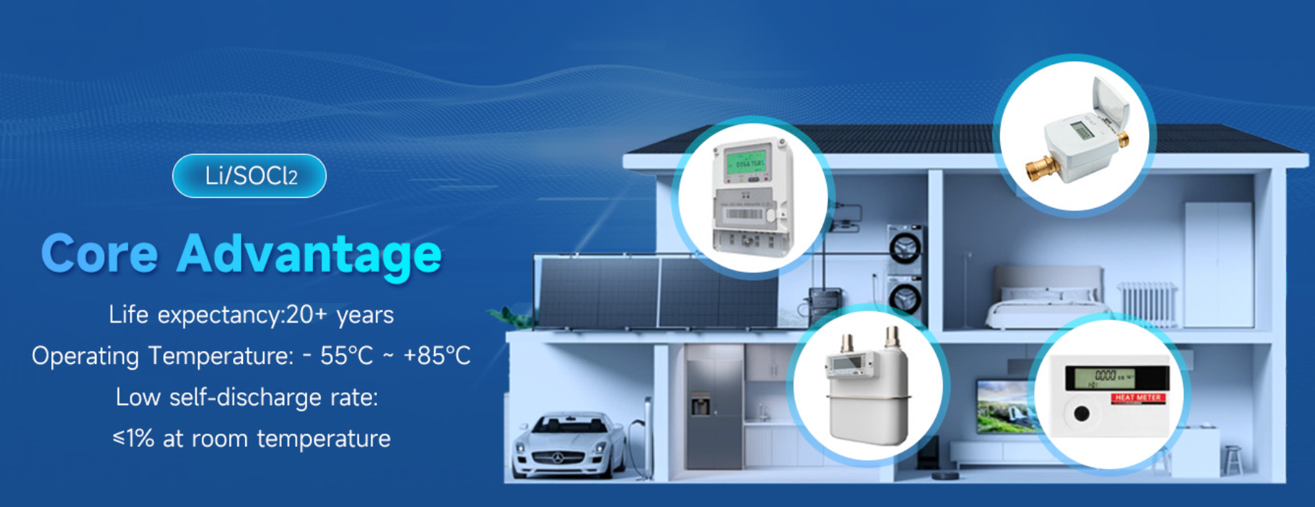 Smart meter battery applications for ER18505