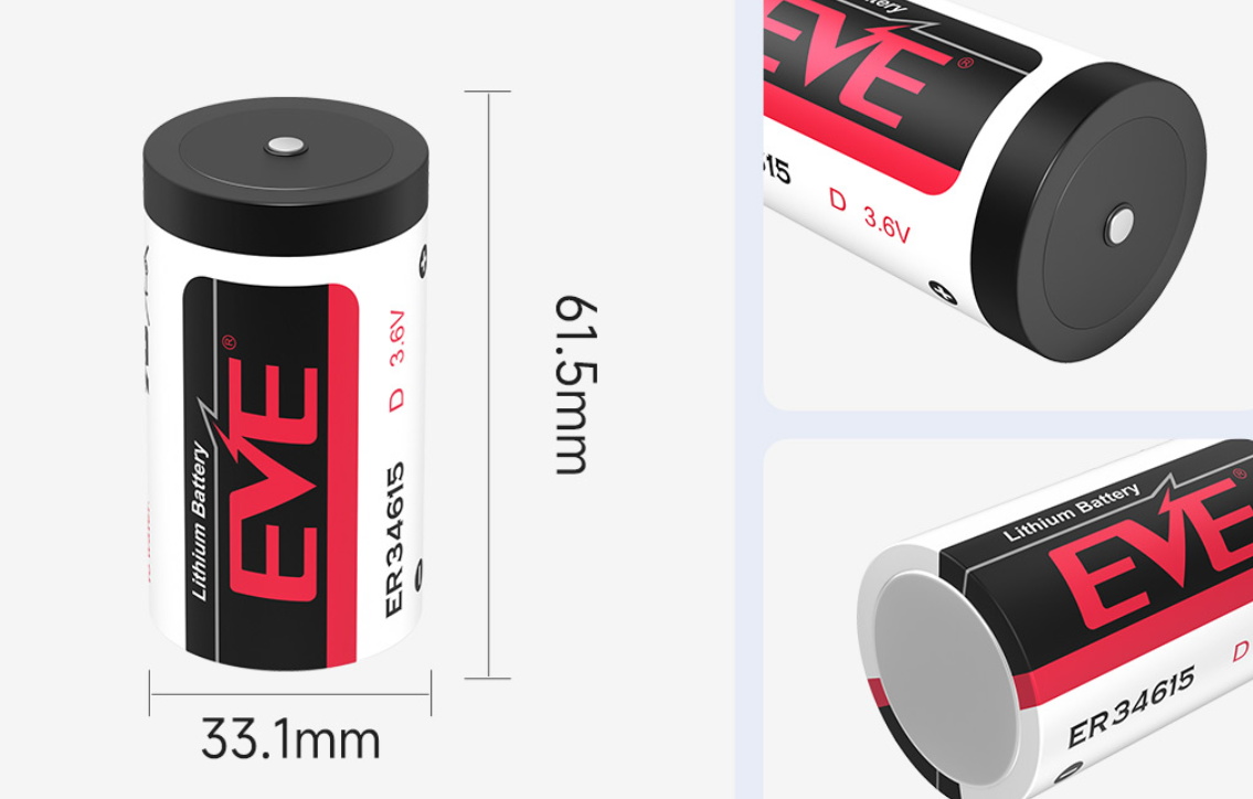 EVE ER34615 D Cell Battery Dimensions