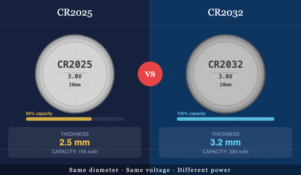 cr2025 vs cr2032 feature